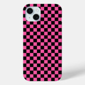 Black and pink checkerboard pattern Case-Mate iPhone case (Achterkant)