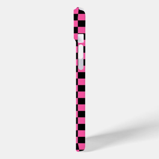Black and pink checkerboard pattern Case-Mate iPhone case (Achterkant / Links)