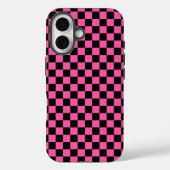Black and pink checkerboard pattern Case-Mate iPhone case (Achterkant)