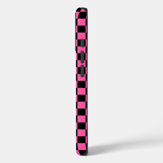 Black and pink checkerboard pattern Case-Mate iPhone case (Achterkant / Links)