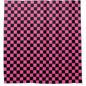 Black and pink checkerboard pattern douchegordijn (Voorkant)