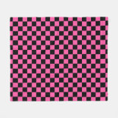 Black and pink checkerboard pattern fleece deken (Voorkant (Horizontaal))