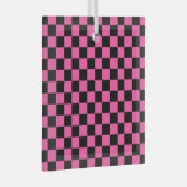 Black and pink checkerboard pattern glas ornament (Voorkant Rechts)
