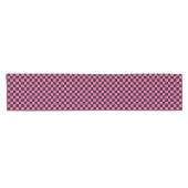 Black and pink checkerboard pattern korte tafelloper (Horizontaal)