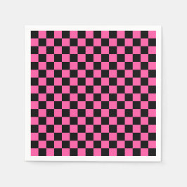 Black and pink checkerboard pattern servet