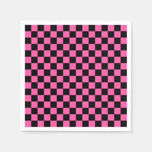 Black and pink checkerboard pattern servet (Voorkant)