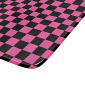 Black and pink checkerboard pattern snijplank (Hoek)