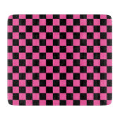 Black and pink checkerboard pattern snijplank (Voorkant)