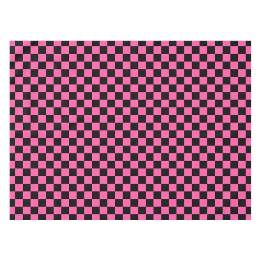 Black and pink checkerboard pattern tafelkleed (Voorkant (Horizontaal))