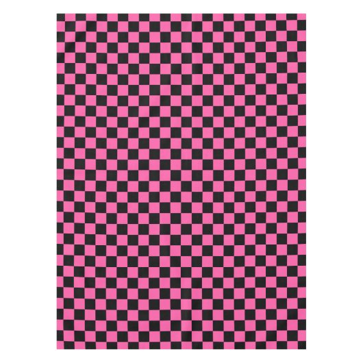 Black and pink checkerboard pattern tafelkleed (Voorkant)