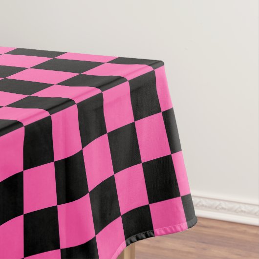 Black and pink checkerboard pattern tafelkleed (Voorbeeld)