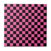 Black and pink checkerboard pattern tegeltje (Voorkant)