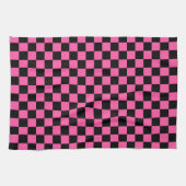 Black and pink checkerboard pattern theedoek (Horizontaal)