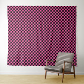 Black and pink checkerboard pattern wandkleed (In Situ (horizontaal))
