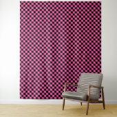 Black and pink checkerboard pattern wandkleed (In situ)