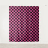 Black and pink checkerboard pattern wandkleed (Voorkant)