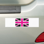Black and Pink Classic Union Jack British (UK) Vla Bumpersticker (Op auto)