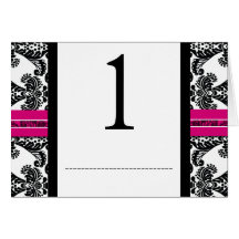 Black and Pink Damask Wedding