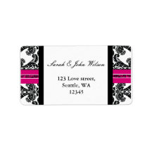 Black and Pink Damask Wedding