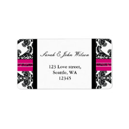 Black and Pink Damask Wedding Etiket