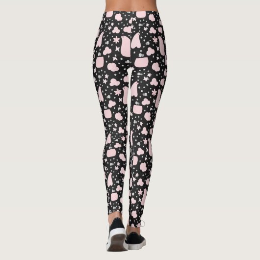 Black and Pink  Design Leggings (Achterkant)
