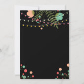 Black and Pink Floral Design 30th Birthday party Kaart (Achterkant)