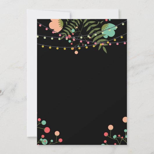 Black and Pink Floral Design 30th Birthday party Kaart (Achterkant)