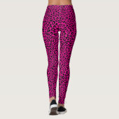 Black and pink Leopard Print Fun Safari Pattern Leggings (Achterkant)
