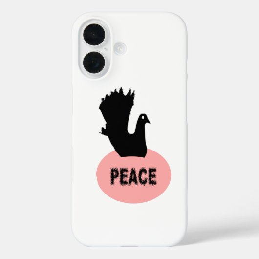 Black and Pink Peace Dove iPhone 5 Hoesje (Achterkant)