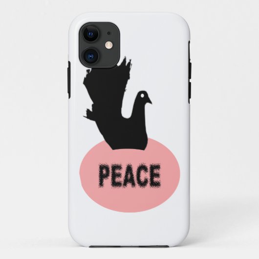 Black and Pink Peace Dove iPhone 5 Hoesje (Achterkant)