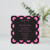 Black and Pink Polka Dot Wedding Kaart (Staand voorkant)