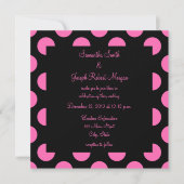 Black and Pink Polka Dot Wedding Kaart (Voorkant)