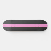 Black and Pink Striped Skate Deck (Horizontaal)