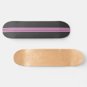Black and Pink Striped Skate Deck (Horizontaal)