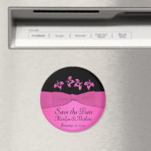 Black and Pink Wedding Favor Magnet (Insitu (Vaatwasser))