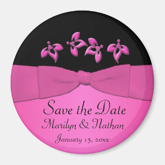 Black and Pink Wedding Favor Magnet