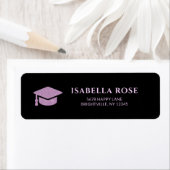 Black and PinkGrad Afstuderen Mail Retouradres Etiket (Insitu)