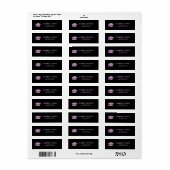 Black and PinkGrad Afstuderen Mail Retouradres Etiket (Full Sheet)