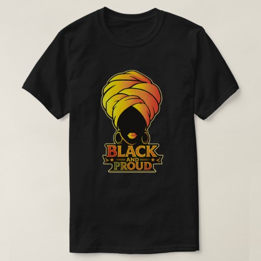 Black and Proud – Afro Queen Art T-shirt (Design voorkant)