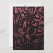 Black and Raspberry Damask Huwelijksuitnodiging Kaart (Achterkant)