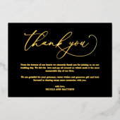 Black and Real Gold Foil, Weddenschap Hartelijk da Folie Uitnodiging (Voorkant)