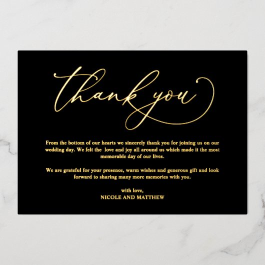 Black and Real Gold Foil, Weddenschap Hartelijk da Folie Uitnodiging (Voorkant)