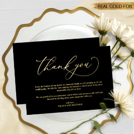 Black and Real Gold Foil, Weddenschap Hartelijk da Folie Uitnodiging