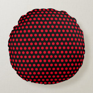 Black And Red Circle Polka Dot Patterns Pretty Rond Kussen