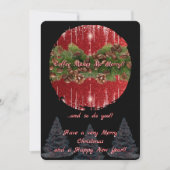 Black and Red "Coffee Makes Me Merry" Christmas Kaart (Voorkant)