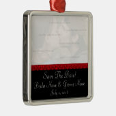 Black and Red Damask Save the Date Ornament (Rechts)