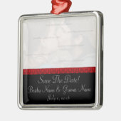 Black and Red Damask Save the Date Ornament (Links)