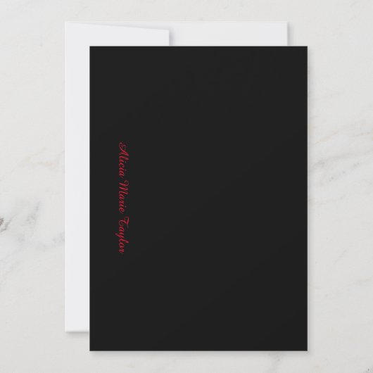 Black and Red Double Afstuderen Invitation Kaart (Achterkant)