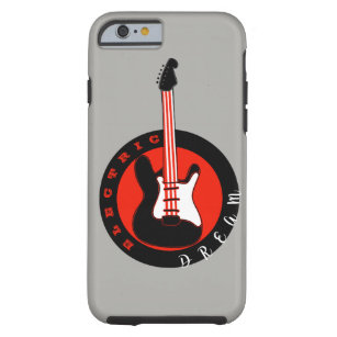 Black and Red Electric Guitar Rock Music Modern Tough iPhone 6 Hoesje