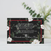 Black and Red Elegant Floral Wedding Dank je Bedankkaart (Staand voorkant)